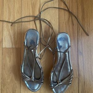 Charles David Bronze Wedge with wrap laces